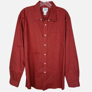 L.L. Bean Men’s Button Down Short - Red & White